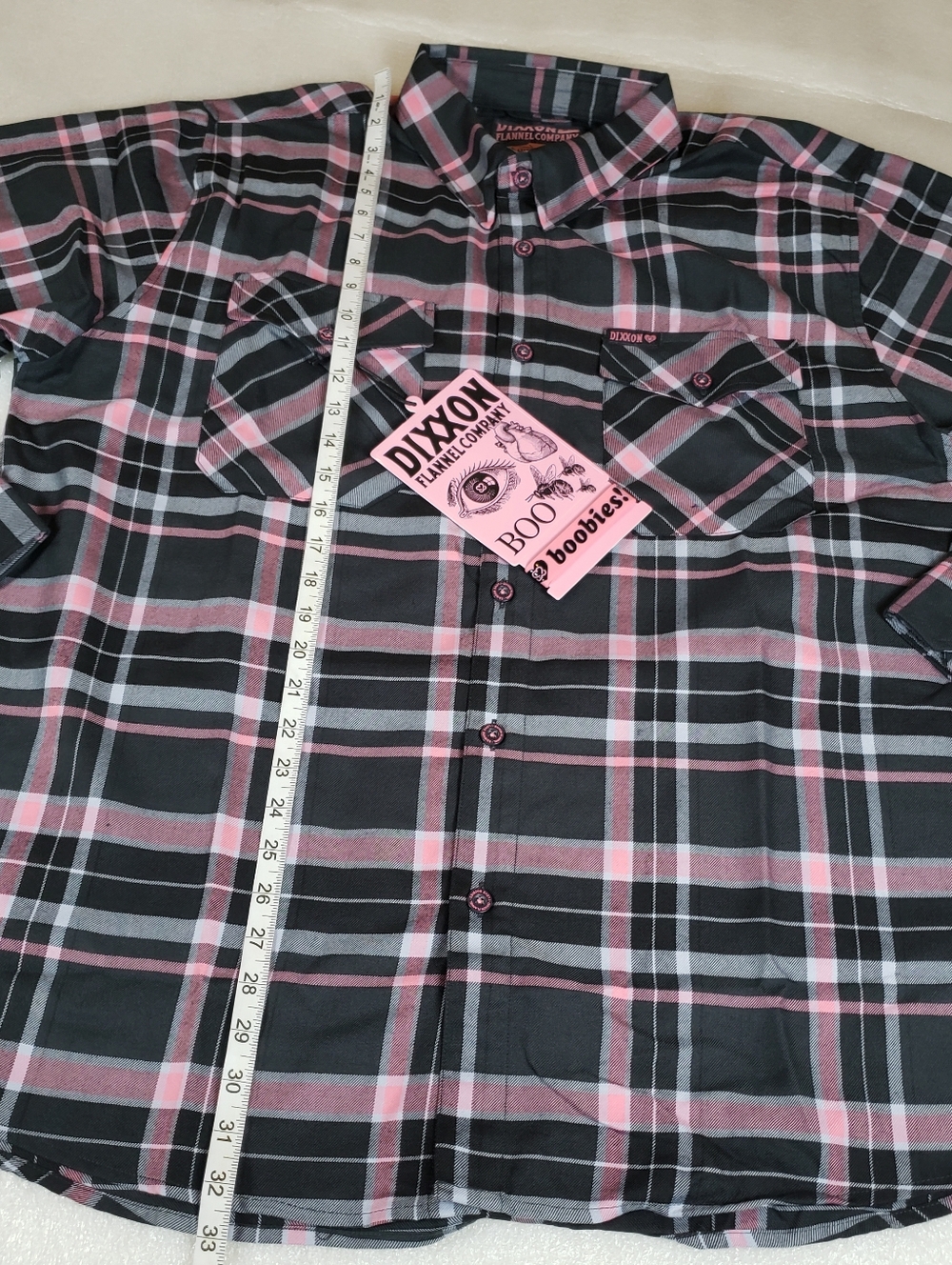 NWT Dixxon Men's 2X 2XL "I Love Boobies 2025" Flannel Shirt - Picture 8 of 12